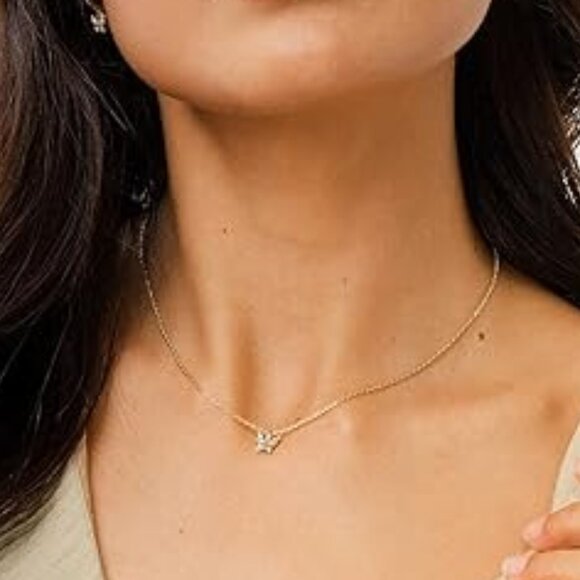 Neiman Marcus 14K Gold Plated Butterfly Necklace - Picture 2 of 4